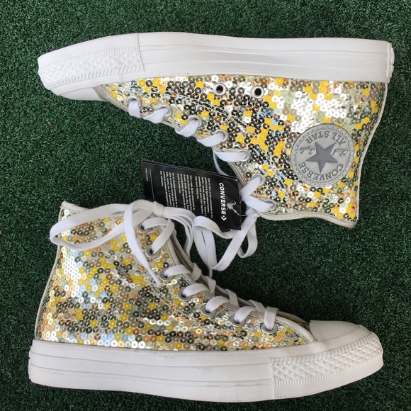 converse all star silver sequin